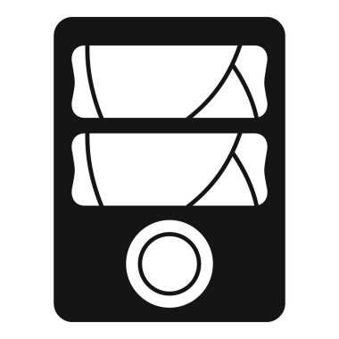 Bir bilgisayar sistemi biriminin düğmeli basit vektör simgesi