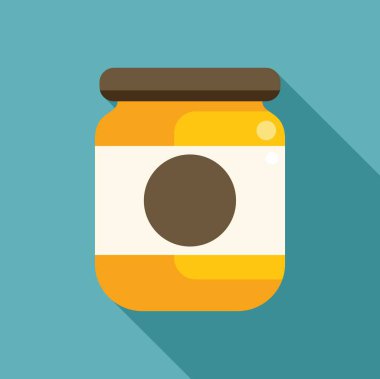 Turuncu bir madde içeren cam bir kavanozun basit bir çizimi, yiyecek, depolama ve daha fazlası ile ilgili kavramları temsil etmek için mükemmel.