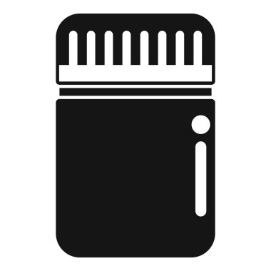 Kamp gezisi simgesiyle eşleşen siyah kavanoz beyaz arkaplanda izole edilmiş basit bir şekilde