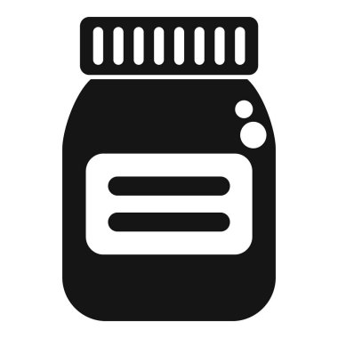 İçinde haplar olan bir ilaç şişesinin simgesi.