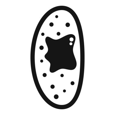 Biyoloji konsepti sunan basit bir bakteri veya virüs simgesi