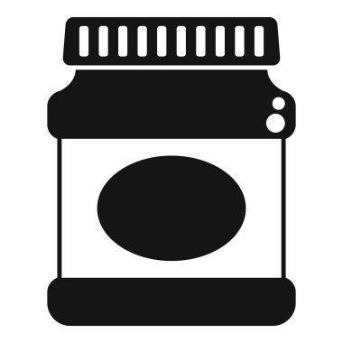 Bir depolama kavanozunun basit simge stili çizimi, yiyecek, depolama veya markalaşma ile ilgili projeler için mükemmel