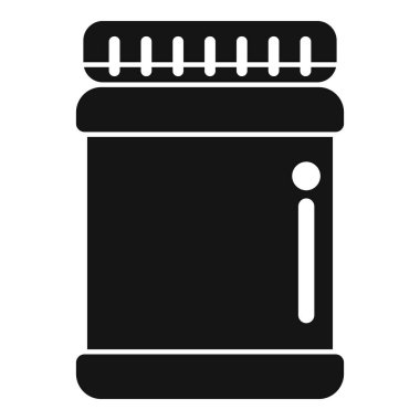 Bir kavanozun siyah simgesi, gıda depolama veya korunma projeleri için mükemmel.