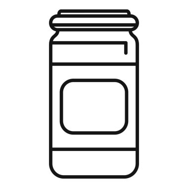 Bir depolama kavanozunun basit çizgi simgesi, gıda depolama veya markalaşma için mükemmel