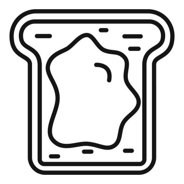 Üzerine reçel sürülmüş bir tost diliminin basit çizimi.