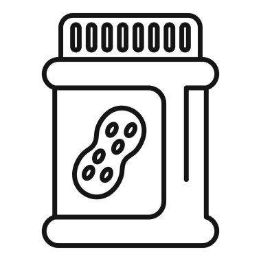 Fıstık ezmesi resimli basit bir fıstık ezmesi ikonu, yerfıstığından yapılan popüler bir ziyafeti temsil ediyor.