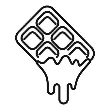 Eriyen bir çikolatanın çizgi çizimi, logo ya da gıda tasarımı için mükemmel.