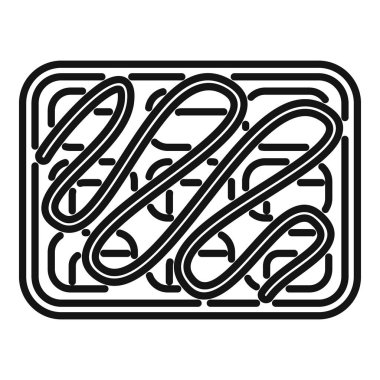 Erişte tepsisinin sade siyah beyaz simgesi.