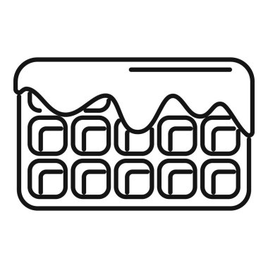 Klasik waffle ızgarası, hamuru taşmış lezzetli kare waffle yapıyor.