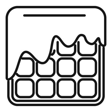 Üstünde şurup olan basit bir waffle çizimi, kahvaltı ve brunch ile ilgili tasarımlar için mükemmel.