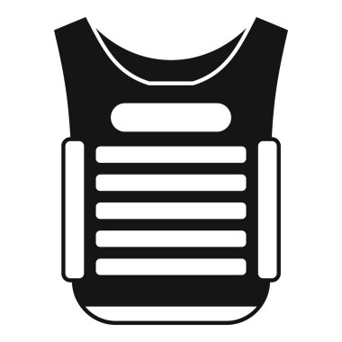 Siyah kurşun geçirmez yelek, güvenlik ve güvenlik sembolü olan silah ateşine karşı koruma sağlıyor.