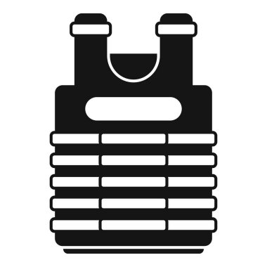 Kurşun geçirmez yeleğin siyah simgesi askeri veya polis memuruna koruma sağlıyor.