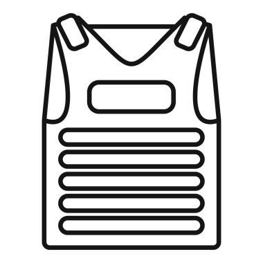 Çatışma durumunda askerlere koruma sağlayan kurşun geçirmez yeleğin siyah beyaz simgesi