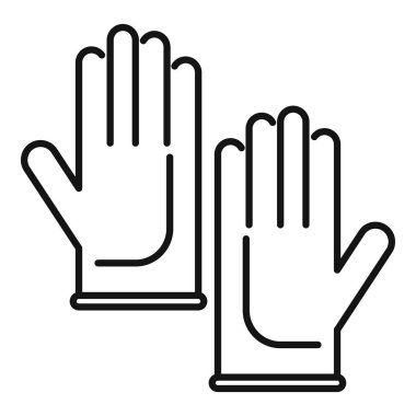 Sağlık hizmetlerinde hijyen ve güvenliği vurgulayan bir çift tıbbi eldiven çizimi