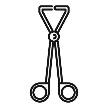 Tıbbi klemp beyaz arkaplanda izole edilmiş basit bir şekilde sıkıca simgeyi tutuyor