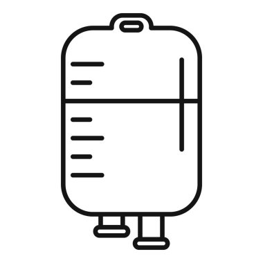 Tıbbi kan torbası asılı, nakil ya da bağışlanmaya hazır basit bir sanat simgesi.