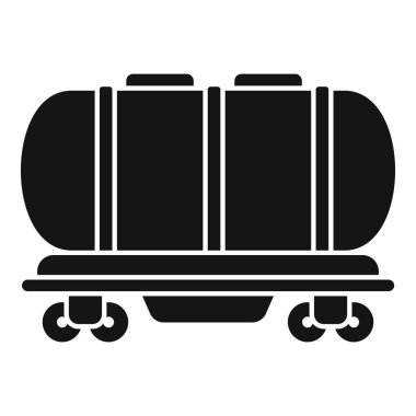 Petrol, gaz veya diğer petrol ürünlerini taşıyan bir tren vagonunun siyah siluet simgesi