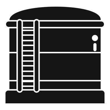 Büyük endüstriyel su tankı bakım ve teftiş amacıyla merdiven ile donatılmıştır.