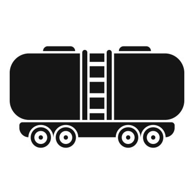 Petrol, yakıt, benzin veya petrol taşıyan bir tankın siyah siluet simgesi