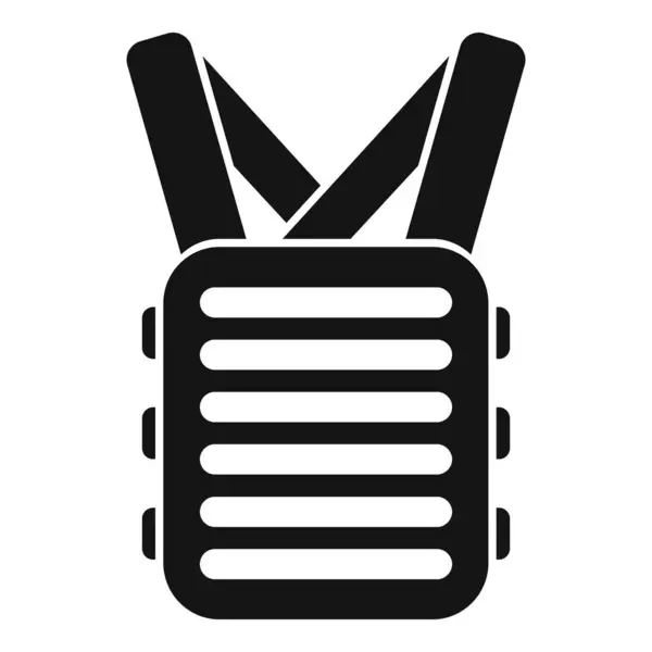 stock vector Simple icon of a bulletproof vest protecting from bullets