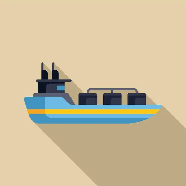 stock vector Chemical tanker ship transporting cargo across ocean