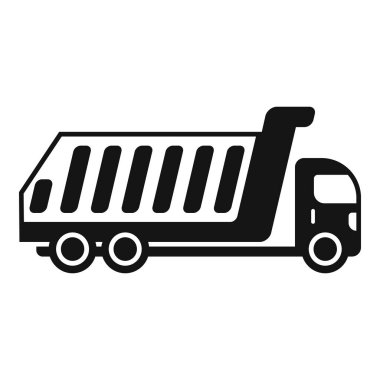 Bu basit siyah beyaz simge, inşaat ve taşımacılıkla ilgili projeler için mükemmel bir yük taşıyan bir bahşiş kamyonunu temsil ediyor.