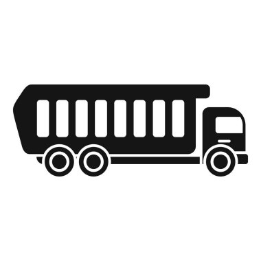 İnşaat alanı için inşaat malzemeleri taşıyan bir kamyonun basit simgesi