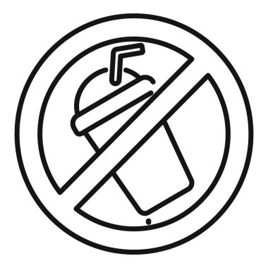 İçeceklere izin verilmediğini belirten basit siyah beyaz simge