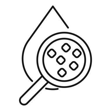 Su arıtma kontrolü büyüteç ve su damlası aracılığıyla su test hizmetini sembolize ediyor.