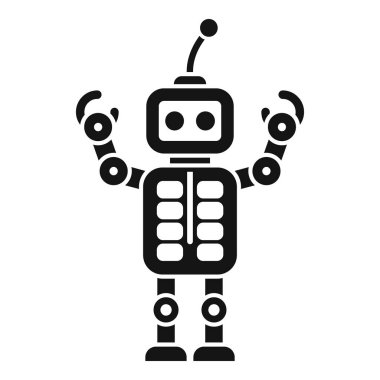 Kollarını kaldıran sevimli bir robotun simgesi.