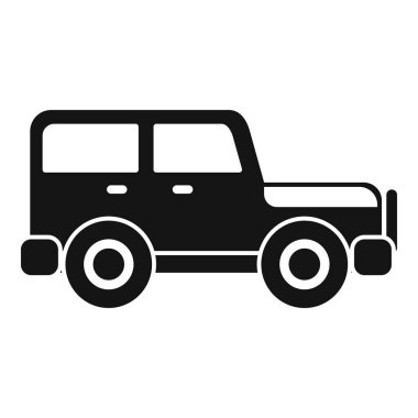 Otomobillerle ilgili projeler için büyük lastikleri olan basit bir off road aracı simgesi