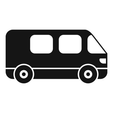 Yolcu taşımacılığı için kullanılan siyah simge simgesi, yan görünüm