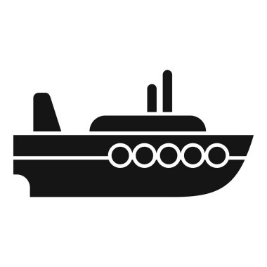 Suda yüzen büyük bir geminin minimalist simgesi