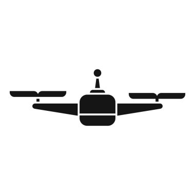 Dört pervanesi ve uzaktan kumandalı anteniyle uçan bir dronun siyah silueti.