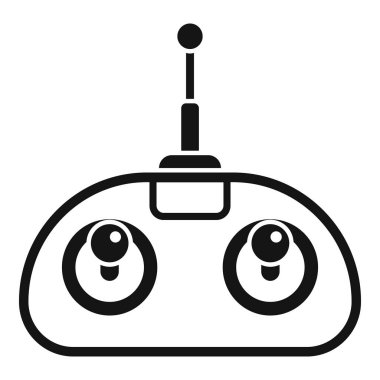 İHA 'yı kontrol etmek için antenli bir radyo uzaktan kumandasının siyah beyaz simgesi