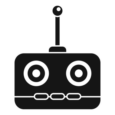 Anten, düğme ve joystick ile çocuk oyuncakları için basit bir uzaktan kumanda simgesi