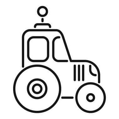 Antenli akıllı bir çiftlik traktörünün basit bir simgesi, tarımda yeniliği temsil ediyor.