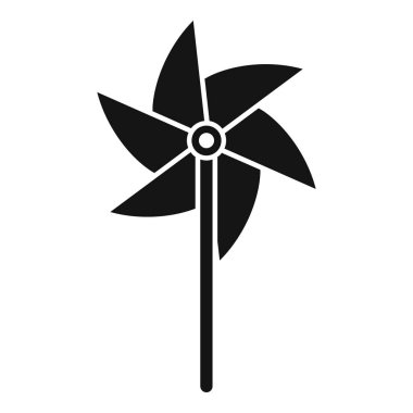 Rüzgarda dönen siyah bir fırıldak oyuncağının simgesi.