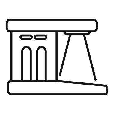 Turnikeli bir geçit erişim noktasının satır sanatı simgesi