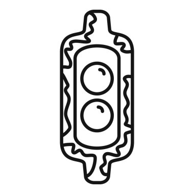 Modern ve modaya uygun dizaynlı basit bir bezelye kabuğu simgesi