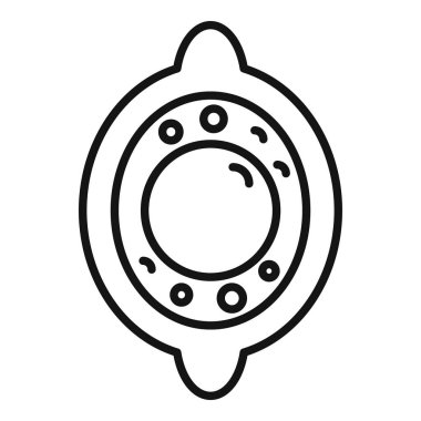 Uzay gemisi yuvarlak penceresi gezegenleri olan yıldızlı bir galaksiye açılıyor.