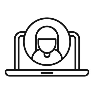 Bir dizüstü bilgisayar ekranında gösterilen kullanıcı profili ve avatarın satır resim simgesi