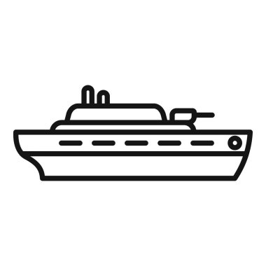 Askeri savaş gemisi deniz sınırının güvenliğini ve güvenliğini sağlamak için sularda devriye geziyor.