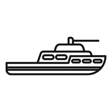 Nehir ve deniz güvenliği için basit bir devriye teknesi tasarımı simgesi