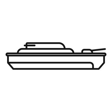 Suda devriye gezen bir askeri devriye botunun basit siyah beyaz çizgisi.