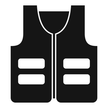 İnşaat alanının güvenliğini ve işçilerin görüş mesafesini temsil eden siyah güvenlik yeleği simgesi