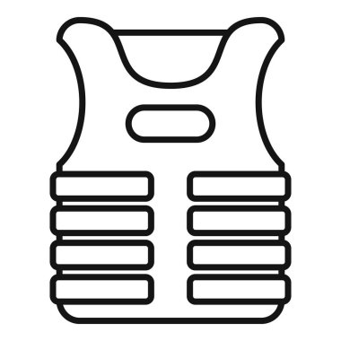 Can yeleğinin çizgili sanat simgesi, tekne, yüzme ve su sporları için gerekli güvenlik ekipmanları.