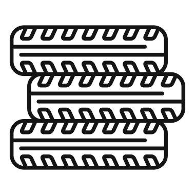 Üç lastik izi yan yana dizilmiş. Farklı lastik izlerini gösteriyor.