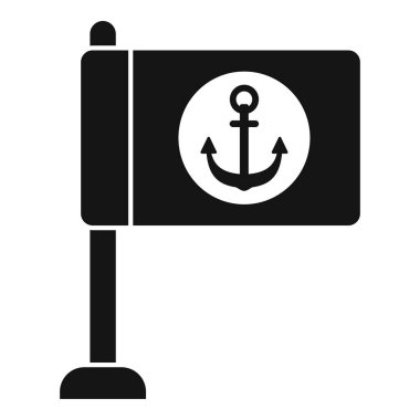 Çapa sembollü siyah beyaz bayrak