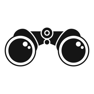 Basit siyah dürbün simgesi, arama ve bulma kavramını temsil ediyor
